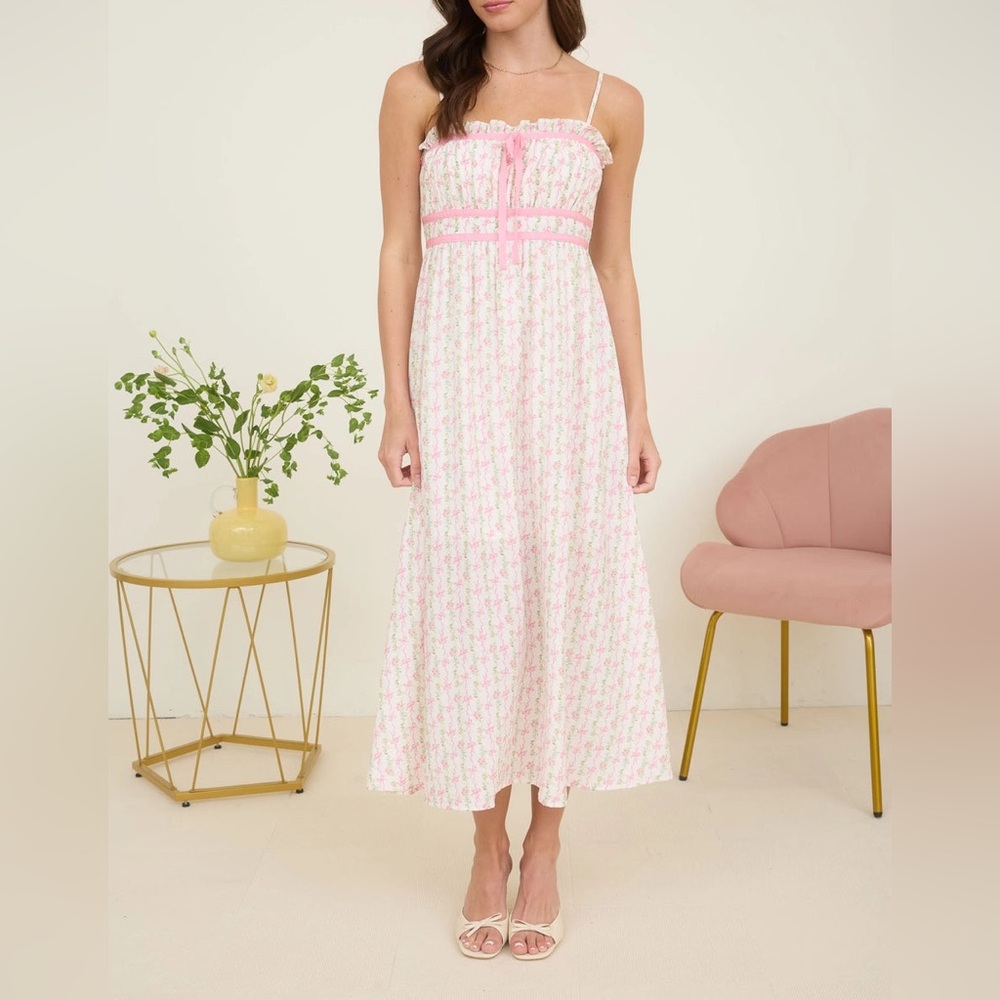 ✨BOUTIQUE BNWT Liv Floral Bow Midi Dress✨